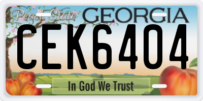 GA license plate CEK6404
