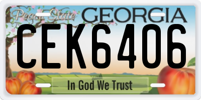 GA license plate CEK6406