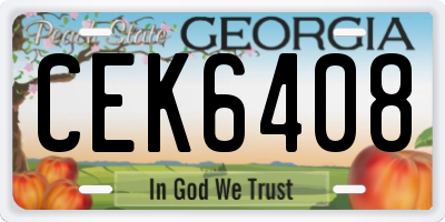 GA license plate CEK6408
