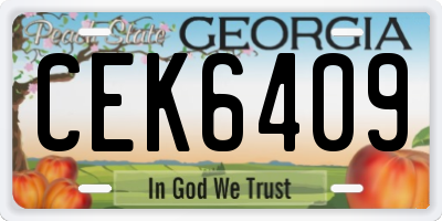 GA license plate CEK6409