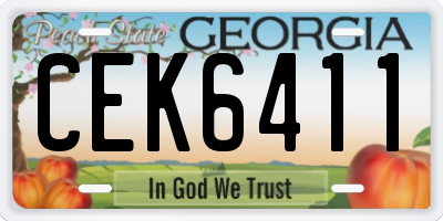 GA license plate CEK6411
