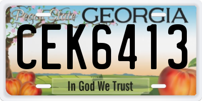 GA license plate CEK6413