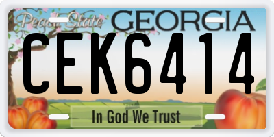 GA license plate CEK6414