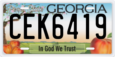 GA license plate CEK6419