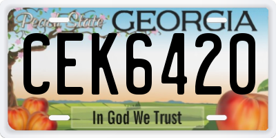 GA license plate CEK6420