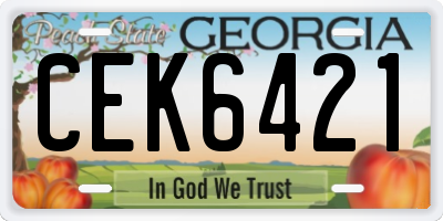 GA license plate CEK6421