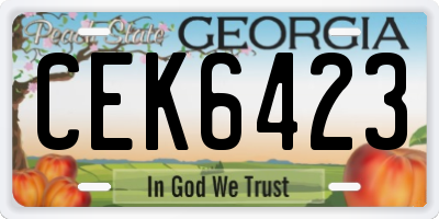 GA license plate CEK6423