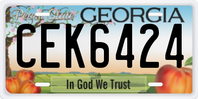 GA license plate CEK6424