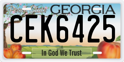 GA license plate CEK6425