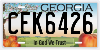 GA license plate CEK6426