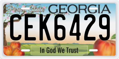 GA license plate CEK6429