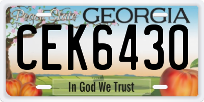GA license plate CEK6430