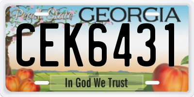 GA license plate CEK6431