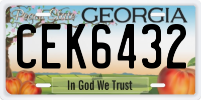 GA license plate CEK6432