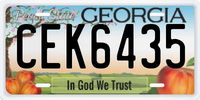 GA license plate CEK6435