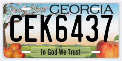 GA license plate CEK6437