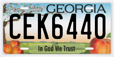 GA license plate CEK6440
