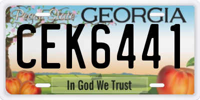 GA license plate CEK6441
