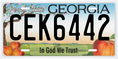 GA license plate CEK6442
