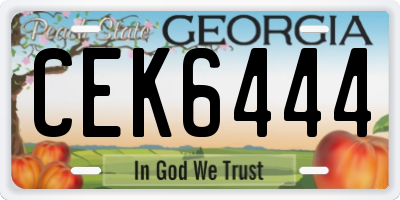 GA license plate CEK6444