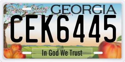 GA license plate CEK6445