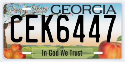GA license plate CEK6447