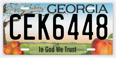 GA license plate CEK6448