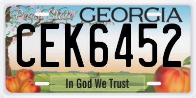 GA license plate CEK6452