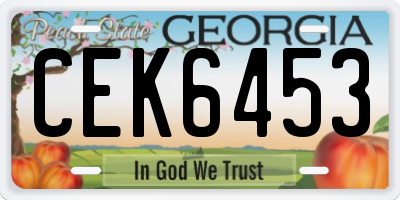 GA license plate CEK6453