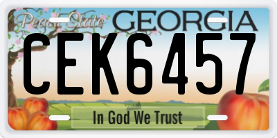 GA license plate CEK6457