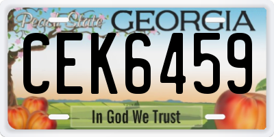 GA license plate CEK6459