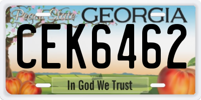 GA license plate CEK6462