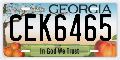 GA license plate CEK6465