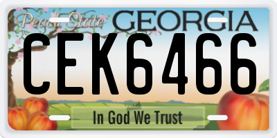 GA license plate CEK6466