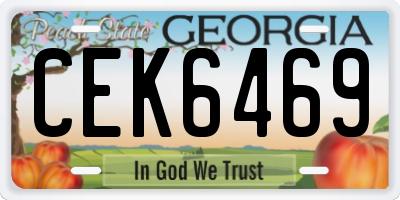 GA license plate CEK6469