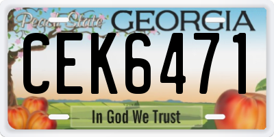 GA license plate CEK6471