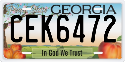GA license plate CEK6472