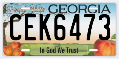 GA license plate CEK6473