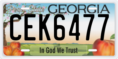 GA license plate CEK6477