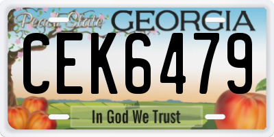 GA license plate CEK6479