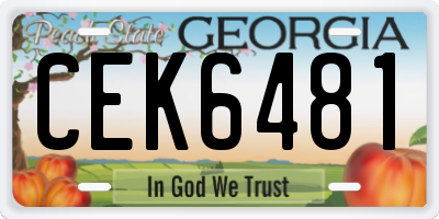 GA license plate CEK6481