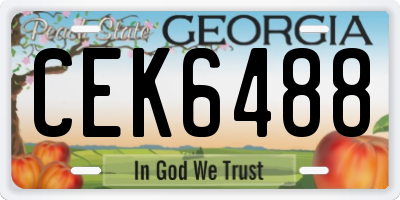 GA license plate CEK6488