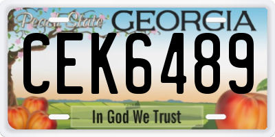 GA license plate CEK6489