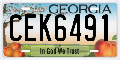 GA license plate CEK6491