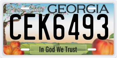 GA license plate CEK6493