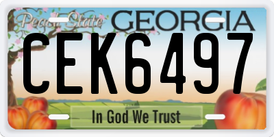GA license plate CEK6497