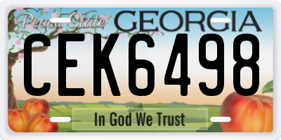 GA license plate CEK6498
