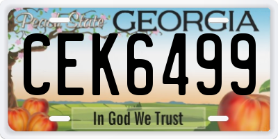 GA license plate CEK6499