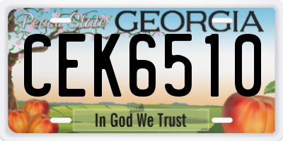 GA license plate CEK6510