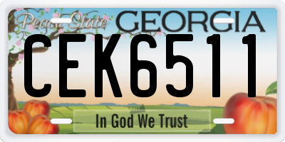 GA license plate CEK6511